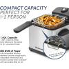 imageElite Gourmet EDF1607 800Watt Mesh Basket 16 Quart  65 Cup Oil Capacity Electric Immersion Deep Fryer with Temperature Knob and Lid with View Window stainless steelStainless Steel