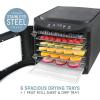 imageElite Gourmet EFD313B Programmable Food Dehydrator Food Dehydrator Adjustable Temperature Controls Jerky Herbs Fruit Veggies Snacks 6 Stainless Steel Trays6 Stainless Steel Trays