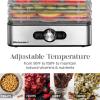 imageElite Gourmet EFD313B Programmable Food Dehydrator Food Dehydrator Adjustable Temperature Controls Jerky Herbs Fruit Veggies Snacks 6 Stainless Steel Trays5 Stainless Steel Trays
