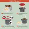 imageElite Gourmet EFW6080R Warmables Lunch Box Electric Food Warmer with Stainless Steel Pot 32 Ounce Grey Red