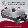 imageElite Gourmet EG3033 12quotx12quotx235 Healthy Ceramic with Titanium Coated Scratch Resistant Electric Skillet Dishwasher Safe Rapid Heat Up 1200W Dark Grey 6 Quart