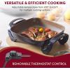 imageElite Gourmet EG3033 12quotx12quotx235 Healthy Ceramic with Titanium Coated Scratch Resistant Electric Skillet Dishwasher Safe Rapid Heat Up 1200W Dark Grey 6 Quart