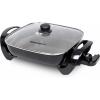 imageElite Gourmet EG3033 12quotx12quotx235 Healthy Ceramic with Titanium Coated Scratch Resistant Electric Skillet Dishwasher Safe Rapid Heat Up 1200W Dark Grey 6 Quart