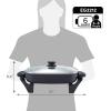 imageElite Gourmet EG6201 Extra Deep 12quotx12quotx32quot 75Qt Scratch Resistant Dishwasher Safe Nonstick Electric Skillet with Glass Vented Lid Adjustable Temperature Black6 Quart