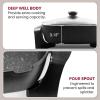 imageElite Gourmet EG6201 Extra Deep 12quotx12quotx32quot 75Qt Scratch Resistant Dishwasher Safe Nonstick Electric Skillet with Glass Vented Lid Adjustable Temperature Black75 Quart