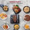 imageElite Gourmet EG6201 Extra Deep 12quotx12quotx32quot 75Qt Scratch Resistant Dishwasher Safe Nonstick Electric Skillet with Glass Vented Lid Adjustable Temperature Black105Qt