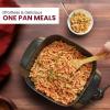 imageElite Gourmet EG6201 Extra Deep 12quotx12quotx32quot 75Qt Scratch Resistant Dishwasher Safe Nonstick Electric Skillet with Glass Vented Lid Adjustable Temperature Black75 Quart