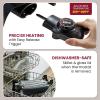 imageElite Gourmet EG6201 Extra Deep 12quotx12quotx32quot 75Qt Scratch Resistant Dishwasher Safe Nonstick Electric Skillet with Glass Vented Lid Adjustable Temperature Black105Qt