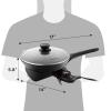 imageElite Gourmet EG6201 Extra Deep 12quotx12quotx32quot 75Qt Scratch Resistant Dishwasher Safe Nonstick Electric Skillet with Glass Vented Lid Adjustable Temperature Black2 Quart