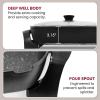imageElite Gourmet EG6203 Extra Deep 16quotx13quotx32quot 105Qt Scratch Resistant Easy Pour Spout Dishwasher Safe Nonstick Electric Skillet with Glass Vented Lid Adjustable Temperature Black105Qt