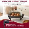 imageElite Gourmet EG6203 Extra Deep 16quotx13quotx32quot 105Qt Scratch Resistant Easy Pour Spout Dishwasher Safe Nonstick Electric Skillet with Glass Vented Lid Adjustable Temperature Black6Qt