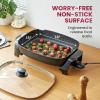 imageElite Gourmet EG6203 Extra Deep 16quotx13quotx32quot 105Qt Scratch Resistant Easy Pour Spout Dishwasher Safe Nonstick Electric Skillet with Glass Vented Lid Adjustable Temperature Black105Qt
