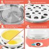 imageElite Gourmet EGC007CHC Rapid Egg Cooker 7 EasyToPeel Hard Medium Soft Boiled Eggs Poacher Omelet Maker Auto ShutOff Alarm 16Recipe Booklet Charcoal GreyCoral