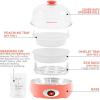 imageElite Gourmet EGC007CHC Rapid Egg Cooker 7 EasyToPeel Hard Medium Soft Boiled Eggs Poacher Omelet Maker Auto ShutOff Alarm 16Recipe Booklet Charcoal GreyCoral