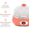 imageElite Gourmet EGC007CHC Rapid Egg Cooker 7 EasyToPeel Hard Medium Soft Boiled Eggs Poacher Omelet Maker Auto ShutOff Alarm 16Recipe Booklet Charcoal GreyCoral