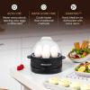 imageElite Gourmet EGC007CHC Rapid Egg Cooker 7 EasyToPeel Hard Medium Soft Boiled Eggs Poacher Omelet Maker Auto ShutOff Alarm 16Recipe Booklet Charcoal GreyBlack