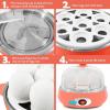 imageElite Gourmet EGC007CHC Rapid Egg Cooker 7 EasyToPeel Hard Medium Soft Boiled Eggs Poacher Omelet Maker Auto ShutOff Alarm 16Recipe Booklet Charcoal GreyCoral