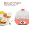 imageElite Gourmet EGC007CHC Rapid Egg Cooker 7 EasyToPeel Hard Medium Soft Boiled Eggs Poacher Omelet Maker Auto ShutOff Alarm 16Recipe Booklet Charcoal GreyCoral