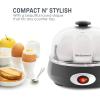 imageElite Gourmet EGC007CHC Rapid Egg Cooker 7 EasyToPeel Hard Medium Soft Boiled Eggs Poacher Omelet Maker Auto ShutOff Alarm 16Recipe Booklet Charcoal GreyCharcoal Grey