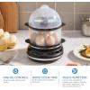 imageElite Gourmet EGC314B Easy Egg Cooker Food Steamer Rice Cooker Poacher Omelet ampamp Soft Medium HardBoiled with Programmable Presets and Delay Timer BPA Free 14 eggs BlackCharcoal