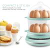 imageElite Gourmet EGC314B Easy Egg Cooker Food Steamer Rice Cooker Poacher Omelet ampamp Soft Medium HardBoiled with Programmable Presets and Delay Timer BPA Free 14 eggs BlackMint
