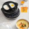 imageElite Gourmet EGC314B Easy Egg Cooker Food Steamer Rice Cooker Poacher Omelet ampamp Soft Medium HardBoiled with Programmable Presets and Delay Timer BPA Free 14 eggs BlackBlack
