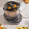imageElite Gourmet EGC314B Easy Egg Cooker Food Steamer Rice Cooker Poacher Omelet ampamp Soft Medium HardBoiled with Programmable Presets and Delay Timer BPA Free 14 eggs BlackBlack