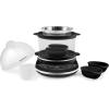 imageElite Gourmet EGC314B Easy Egg Cooker Food Steamer Rice Cooker Poacher Omelet ampamp Soft Medium HardBoiled with Programmable Presets and Delay Timer BPA Free 14 eggs BlackBlack