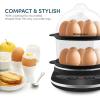 imageElite Gourmet EGC314B Easy Egg Cooker Food Steamer Rice Cooker Poacher Omelet ampamp Soft Medium HardBoiled with Programmable Presets and Delay Timer BPA Free 14 eggs BlackBlack
