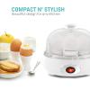 imageElite Gourmet EGC322CW Easy Egg Cooker Electric 7Egg Capacity Soft Medium HardBoiled Egg Cooker with Auto ShutOff Measuring Cup Included BPA Free Classic WhiteClassic White