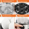 imageElite Gourmet EGC322CW Easy Egg Cooker Electric 7Egg Capacity Soft Medium HardBoiled Egg Cooker with Auto ShutOff Measuring Cup Included BPA Free Classic WhiteStainless Steel