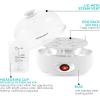 imageElite Gourmet EGC322CW Easy Egg Cooker Electric 7Egg Capacity Soft Medium HardBoiled Egg Cooker with Auto ShutOff Measuring Cup Included BPA Free Classic WhiteClassic White