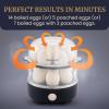 imageElite Gourmet EGC322CW Easy Egg Cooker Electric 7Egg Capacity Soft Medium HardBoiled Egg Cooker with Auto ShutOff Measuring Cup Included BPA Free Classic WhiteBlack