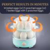 imageElite Gourmet EGC322CW Easy Egg Cooker Electric 7Egg Capacity Soft Medium HardBoiled Egg Cooker with Auto ShutOff Measuring Cup Included BPA Free Classic WhiteMint