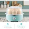 imageElite Gourmet EGC322CW Easy Egg Cooker Electric 7Egg Capacity Soft Medium HardBoiled Egg Cooker with Auto ShutOff Measuring Cup Included BPA Free Classic WhiteRetro Mint