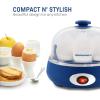 imageElite Gourmet EGC322CW Easy Egg Cooker Electric 7Egg Capacity Soft Medium HardBoiled Egg Cooker with Auto ShutOff Measuring Cup Included BPA Free Classic WhiteBlue