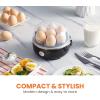 imageElite Gourmet EGC322CW Easy Egg Cooker Electric 7Egg Capacity Soft Medium HardBoiled Egg Cooker with Auto ShutOff Measuring Cup Included BPA Free Classic WhiteClassic Black