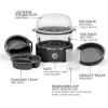 imageElite Gourmet EGC322CW Easy Egg Cooker Electric 7Egg Capacity Soft Medium HardBoiled Egg Cooker with Auto ShutOff Measuring Cup Included BPA Free Classic WhiteBlack