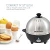 imageElite Gourmet EGC508 Rapid Egg Cooker 7 EasyToPeel Hard Medium Soft Boiled Eggs Poacher Omelet Maker Auto ShutOff Alarm 16Recipe Booklet Stainless SteelStainless Steel