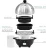 imageElite Gourmet EGC508 Rapid Egg Cooker 7 EasyToPeel Hard Medium Soft Boiled Eggs Poacher Omelet Maker Auto ShutOff Alarm 16Recipe Booklet Stainless SteelStainless Steel