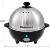 imageElite Gourmet EGC508 Rapid Egg Cooker 7 EasyToPeel Hard Medium Soft Boiled Eggs Poacher Omelet Maker Auto ShutOff Alarm 16Recipe Booklet Stainless SteelStainless Steel