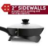 imageElite Gourmet EGL6101 Personal Stir Fry Griddle Pan Rapid Heat Up 650 Watts Nonstick Electric Skillet with Tempered Glass Lid Red105