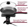 imageElite Gourmet EGL6101 Personal Stir Fry Griddle Pan Rapid Heat Up 650 Watts Nonstick Electric Skillet with Tempered Glass Lid Red105