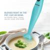 imageElite Gourmet EHB2425X Electric Immersion Hand Blender Stick Mixer Chopper 1Touch Control Multi Purpose 150 Watts For Soups Sauces Baby Food WhiteAqua