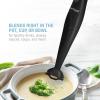 imageElite Gourmet EHB2425X Electric Immersion Hand Blender Stick Mixer Chopper 1Touch Control Multi Purpose 150 Watts For Soups Sauces Baby Food WhiteBlack