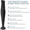 imageElite Gourmet EHB2425X Electric Immersion Hand Blender Stick Mixer Chopper 1Touch Control Multi Purpose 150 Watts For Soups Sauces Baby Food WhiteBlack