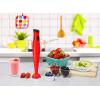 imageElite Gourmet EHB2425X Electric Immersion Hand Blender Stick Mixer Chopper 1Touch Control Multi Purpose 150 Watts For Soups Sauces Baby Food WhiteRed
