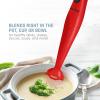 imageElite Gourmet EHB2425X Electric Immersion Hand Blender Stick Mixer Chopper 1Touch Control Multi Purpose 150 Watts For Soups Sauces Baby Food WhiteRed