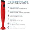 imageElite Gourmet EHB2425X Electric Immersion Hand Blender Stick Mixer Chopper 1Touch Control Multi Purpose 150 Watts For Soups Sauces Baby Food WhiteRed