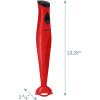 imageElite Gourmet EHB2425X Electric Immersion Hand Blender Stick Mixer Chopper 1Touch Control Multi Purpose 150 Watts For Soups Sauces Baby Food WhiteRed
